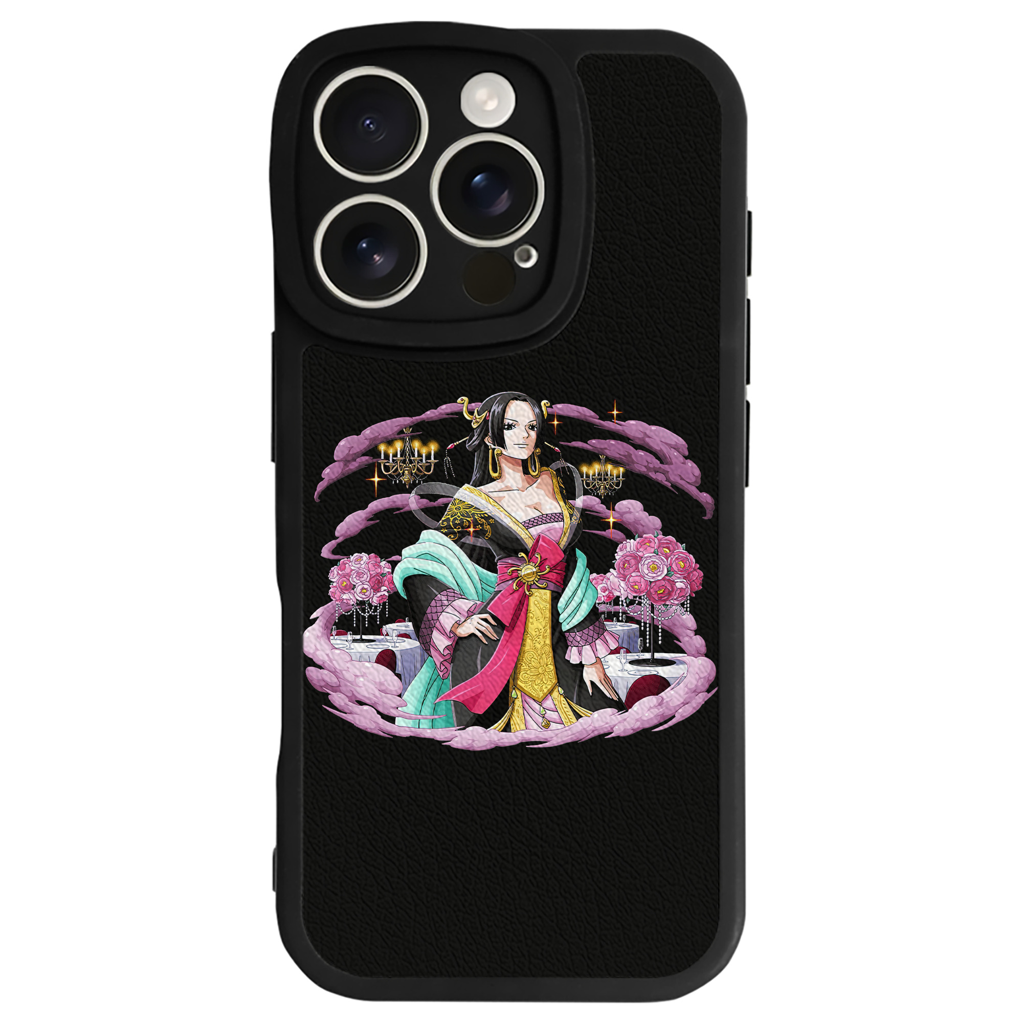 （画像用） ワンピース ボア・ハンコック ONE PIECE Boa·Hancock 【iPhone 16シリーズ対応】シリコンスマホケース（レザー調） 材質：シリコン